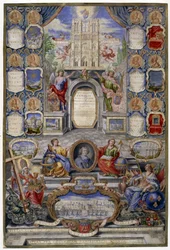 Allegori af kirken i Paris i anledning af tilbagekaldelsen af redigeringen af Nantes den 18/10/1685 holdt faderen til Jouvency en prædiken på kollegiet i Clermont i december 1685 i medaljon af archheveque of Paris, Harlay de Chanvallon, der opmuntrer