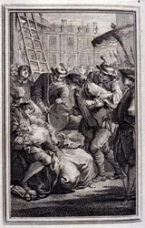 Belphegor - i ""Fortællinger og noveller på vers"" af Jean La Fontaine. 1776. Illustration af P.P. Choffard.