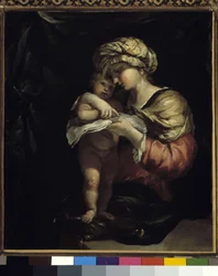 Jomfruen lærer at læse for Jesusbarnet