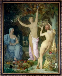 Efterårsmaleri af Pierre Puvis de Chavannes (1824-1898) 1864 søn. 2,85x2,26 m Lyon, Museum of Fine Arts