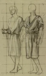 Studie af to stående figurer