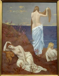 Unge piger ved havet Maleri af Pierre Puvis de Chavannes (1824-1898) 1879 Olie på lærred, Dim. 0,61x0,47 m Paris, Musee d