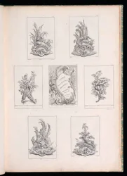 Ornament Design med to døde fugle liggende på Acanthus gren, fra Livre de Legumes