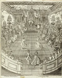 Illustration fra Den dansende Mester, 1734