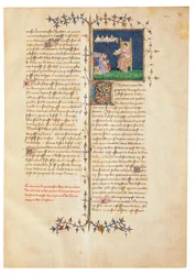 Side fra "The Properties of Things" af Englænderen Bartholomew i den franske oversættelse af Jean Corbechon, ca. 1390