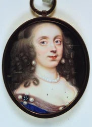 En dame ved navn Elizabeth Rogers, Viscountesse Mansfield (akvarel på elfenben)