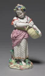 Fjeder, fremstillet af Bristol Porcelain Factory, ca. 1775 (hårdt-pasta porcelæn)