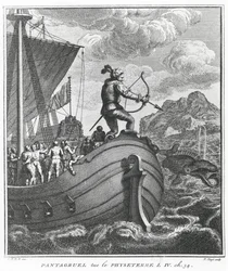Pantagruel dræber Physeter, illustration fra 