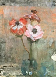 Anemoner i en vase, ca. 1908-09 (olie på lærred)