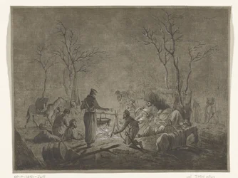 Bivuak af kosakker i brand under fransk besættelse i 1813 i Amsterdam