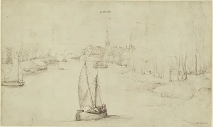 Pieter Bruegel (den ældre) - Flodlandskab Basrode (Baasrode), KdZ 5763
