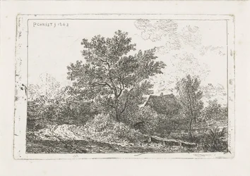 Landskab med gård