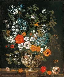 maj, fra The Tolv Months of Flowers, en blomsterkalender med stilleben