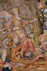 flamsk gobelin. Serie De syv hovedsynder: Forfængelighed (stolthed). Tegneren Pieter Coecke van Aelst. Atelier i Bruxelles. ca 1542-1544.