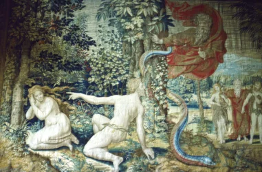 Firenze. Adam og Eva efter syndefaldet, Bruxelles Tapestry, 1548, 20. århundrede