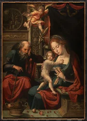 Hellig Familie (olie på panel)