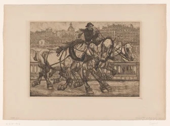 Heste på Pont Sully i Paris L