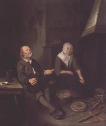 Ældre par i deres køkken