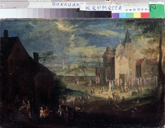 ""Kermesse på stedet for en landsby"" (Kermis) Bylandskab i Flandern. Maleri af Peter Gysels (1621-1690) Serpukhov, Statens Museum for Historie og Kunst Rusland
