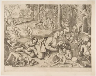 Købmanden røvet af aber, 1562