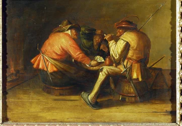 Kortspillere (olie på træ)