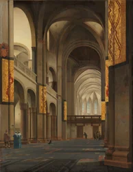 Skibet og koret i Mariakerk i Utrecht Skib og kor i Mariakerk i Utrecht, set fra vest