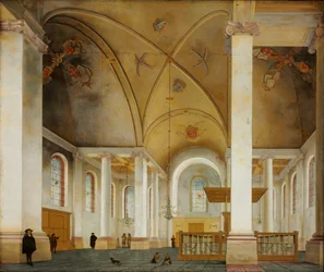 Den nye kirke i Haarlem - Peinture de Pieter Saenredam (1597-1665) - 1653 - Olie på træ - 86x103 - Szepmuveszeti Muzeum, Budapest