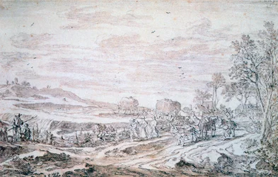 Landskab med høstmaskiner, c1615-1661