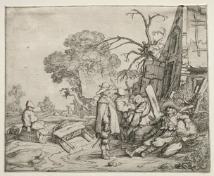 Landskab med soldater, 1626.
