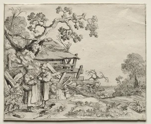 Landskab med to bønder i samtale, 1626.