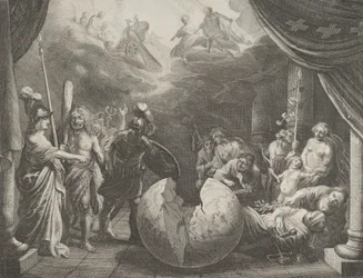Plade 11: Allegory on the Discord in France, fra Caspar Barlaeus, Medicea Hospes, 1638.