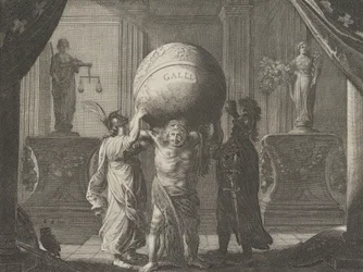 Plade 13: Allegory on the Discord in France, fra Caspar Barlaeus, Medicea Hospes, 1638.