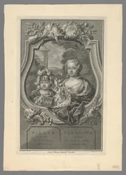 Portræt af William V, Prins af Orange-Nassau, og Carolina, Prinsesse af Orange-Nassau