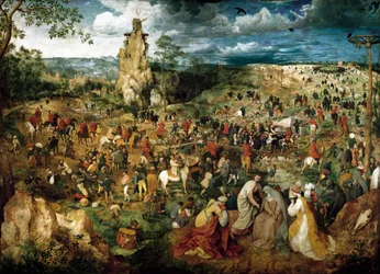 Opstigningen til Golgata (Korsbæringen), maleri af Pieter Bruegel den Ældre (eller Pierre Breugel eller Peter Brueghel eller Breughel)