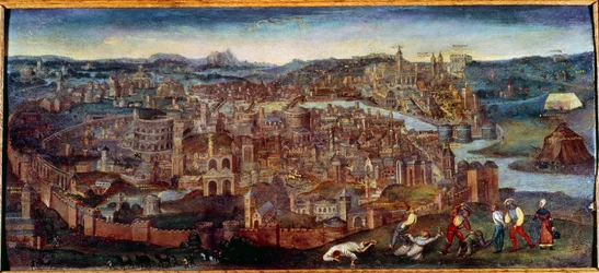 Udsigt over Rom. Maleri af Pieter Brueghel siger det gamle (eller det gamle