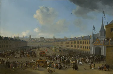 Turnering på Place des Vosges i Paris, ca 1665.