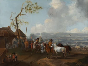 Camp Scene (olie på lærred)