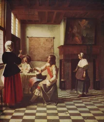 Interiør i et hollandsk hus, ca. 1658, ca. 1915