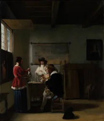Besøget, ca. 1657 (olie på træ)