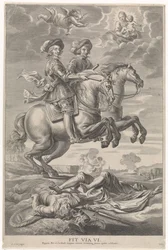 Ferdinand af Østrig med Ferdinand, konge af Bøhmen og Ungarn, til hest ved sejren ved Nördlingen Kardinal-Spædbarnets glædelige indtræden i Gent, 1635 (serietitel)