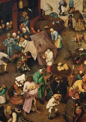 Kampen mellem karneval og faste ... (olie på egetræ)