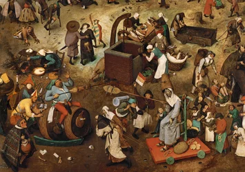 Kampen mellem karneval og faste (maleri på egetræ)