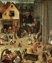 Kampen mellem karneval og faste (maleri på egetræ)