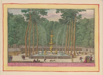 Kærlighedens springvand i Aranjuez Kærlighedens springvand, i Lusthof i Aranjues / Fons Amoris sive Tritonum, i Horto Arangosiae (titel på objektet) Theatrum Hispaniae (...) (serietitel)