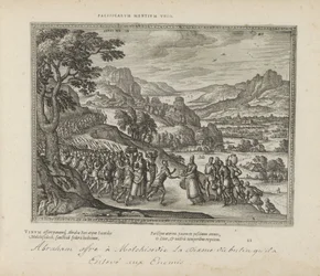 Abraham mødte Melkisedek En forening af fredelige sind (titel på objekt) De hellige emblemer og begge testamenters hovedhistorier (Oude Testamente) (serietitel) Billeder og figurer af bøger (serietitel)