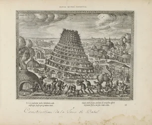 Toren van Babel Elusa mundi potenia (titel på objekt) De hellige emblemer og begge testamenters hovedhistorier (Oude Testamente) (serietitel) Billeder og figurer af bøger (serietitel)