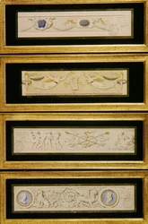 Fire designs til friser, ca. 1823 (akvarel, blæk & vask på papir)
