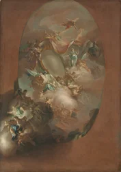 Studie til "The Apotheosis of Ferdinand IV and Maria Carolina, King and Queen of Naples" (skitse til loftet i Palazzo dei Regi Studi, Napoli), ca. 1781 (olie på lærred)