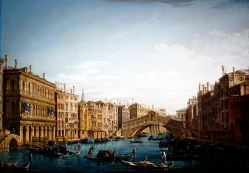 Canal Grande ser mod nord mod Rialtobroen (olie på lærred)