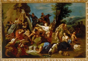 Moses slår på klippen i ørkenen,
anden halvdel af det 17. århundrede (olie på lærred)